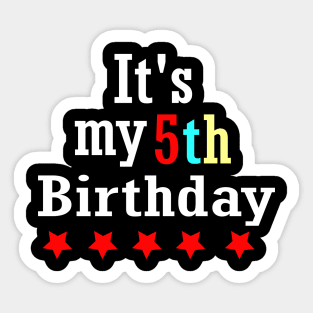 It's My 5th Birthday Sticker